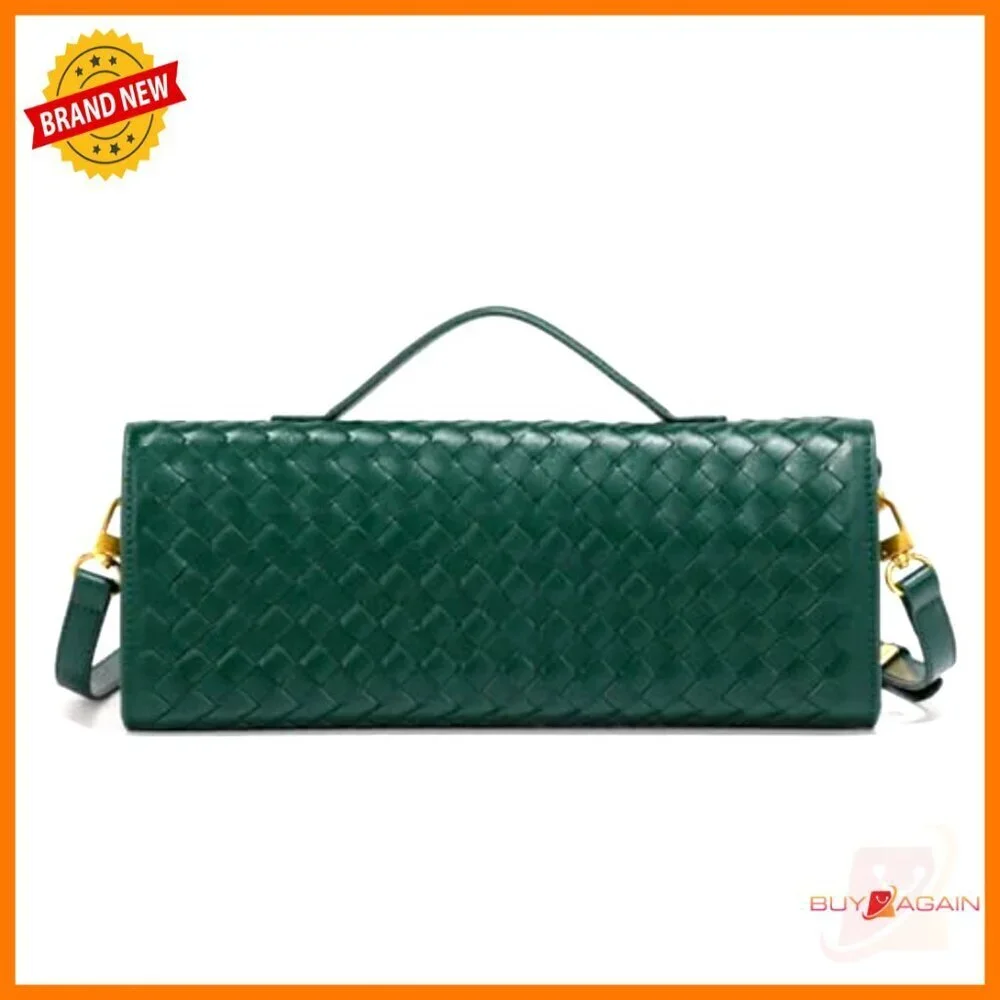 PU Leather Woven Hobo Shoulder Bag Crossbody Purse Evening Clutch